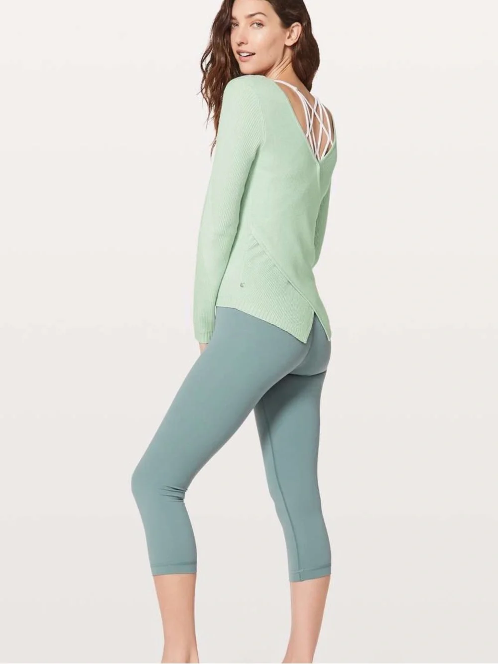 Lululemon Wrap It Back Reversible Sweater Sea Breeze Size 10
